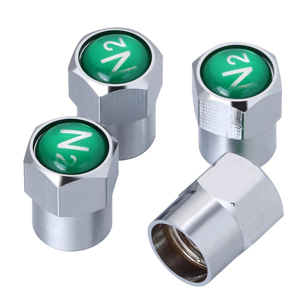 1000pcs Nitrogen N2 Logo Tire Valve Caps Chrome Plated Plastic Car TPMS Valve Stem Dust Covers Wheel Rim Accessories Wholesale
