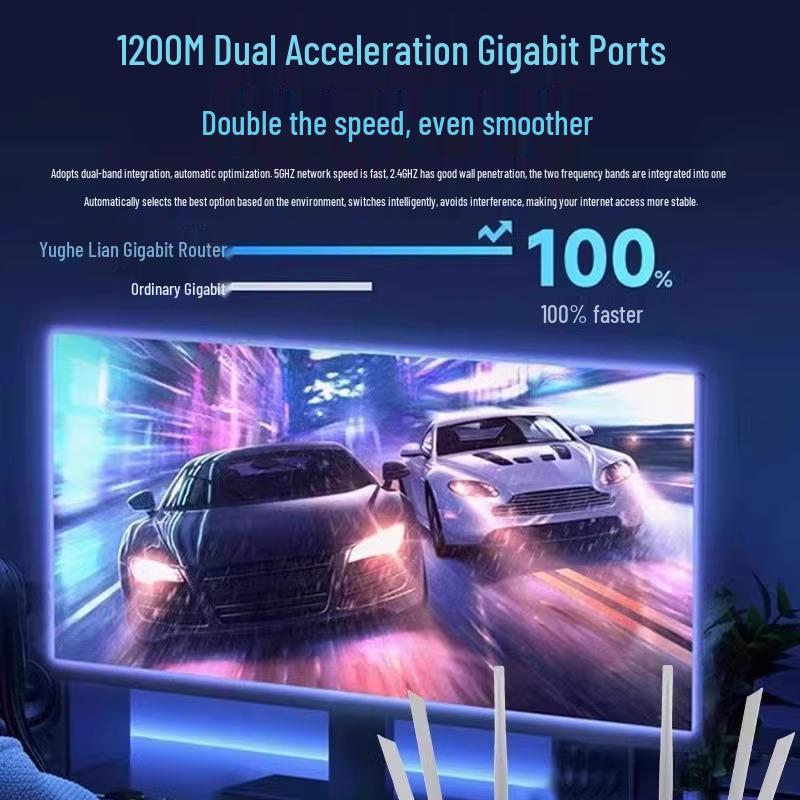 High-Speed Dual-Band Gigabit Router for Large Apartments: Whole House 5G Fiber Broadband WiFi Coverage