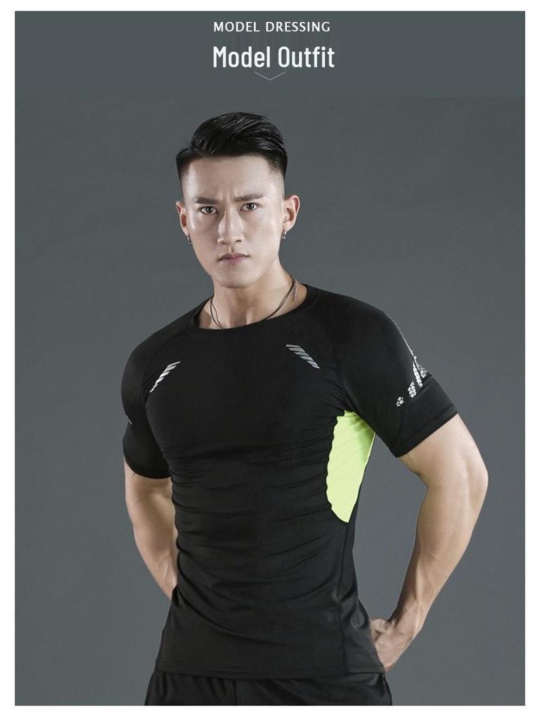 Men's Quick-Dry Sports Suit: Tight-Fitting Running & Basketball Three-Piece Set (Breathable Long Sleeve Top & Pants)
