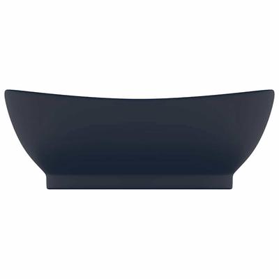 Luxury Wash Basin with Overflow Matte Dark Blue 58.5 X 39 Cm Ceramic