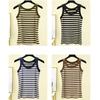 Camiseta sin mangas con tirantes finos para mujer, informal, ajustada, a la moda, camisola sin mangas, cuello redondo, camiseta interior holgada de verano, camisolas a rayas