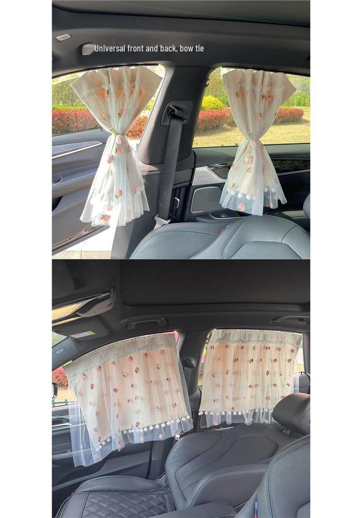 Complete Blackout Car Sun Shade Curtains for Interior Heat Insulation & Baby Sun Protection, Side Clip-in Sliding Rail