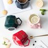 Creative Diamond Shape Ceramic Mugs Light Luxury Breakfast Milk Coffee Cup Personalized Geometric Tea Cups Couple Gift Drinkware