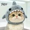 Winter Plush Warm Headgear Cat Shark Hood Hat, Headgear, Cozy Cute Soft Polyester Pet Headwear Hat Accessory for Cats Small Dogs Fun Photo Props