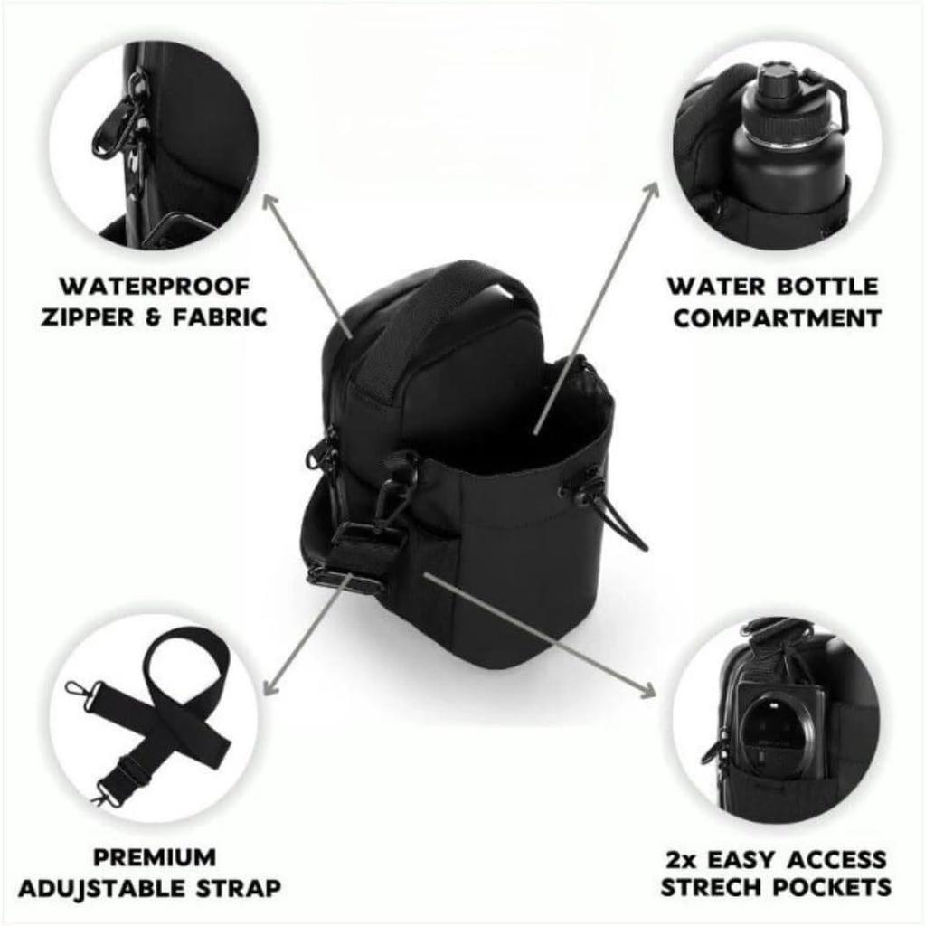 Men's Crossbody Gym Bag - Magnetic Fitness Shoulder Bag with Water Bottle Storage
