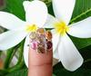 Natural Multi Tourmaline 925 Sterling Silver Gemstone Flower Ring Sz 5 Christmas