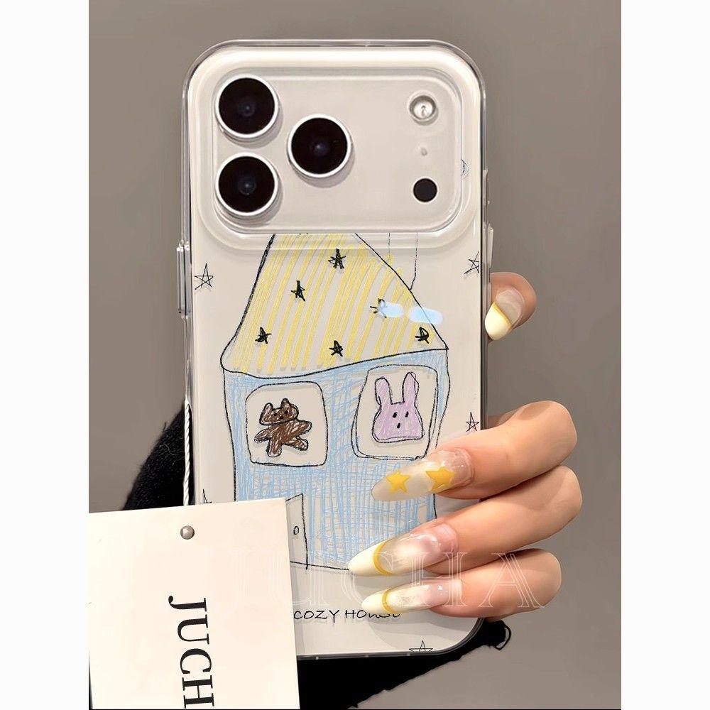 

Cute Little Bear Rabbit Phone Case: Compatible with Apple iPhone 11, 13 Pro, 15, 16, 16p, 17, and 17 Pro Max, Double Layer and Hard Shell. Apple 16 Plus