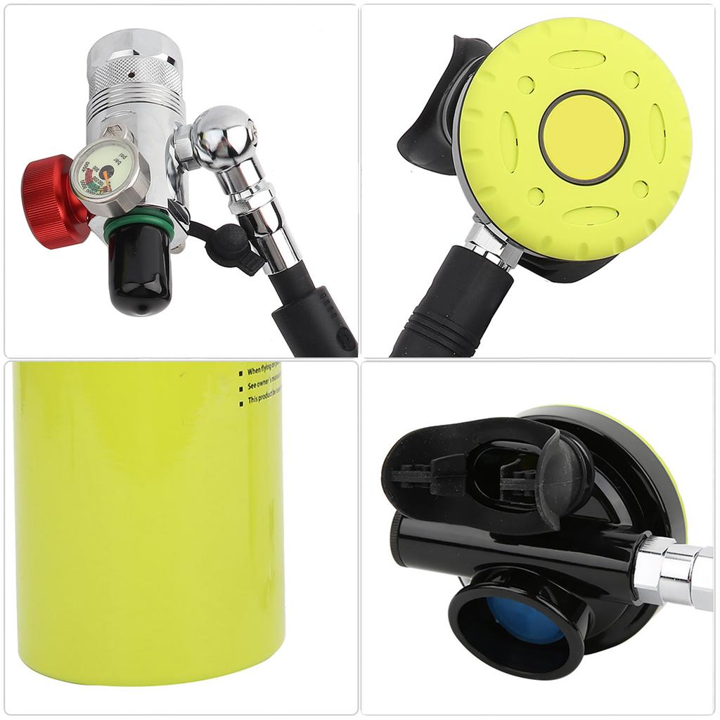 1L Underwater Respirator Scuba Diving Cylinder Snorkeling Oxygen Tank with Inflator Dive Equipment Kit