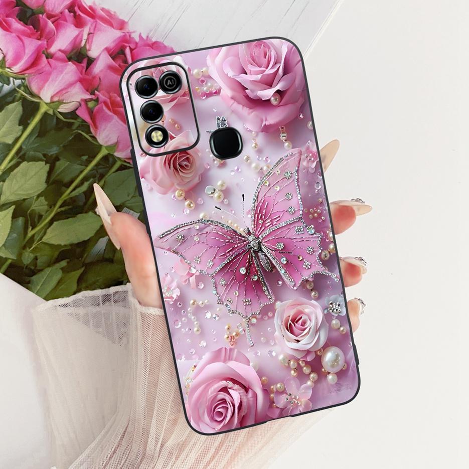 For Infinix Hot 11 Play Case Stylish Butterfly Tree Painted Cover Soft TPU Phone Case For Infinix Hot 10 Play X688C X688B Fundas