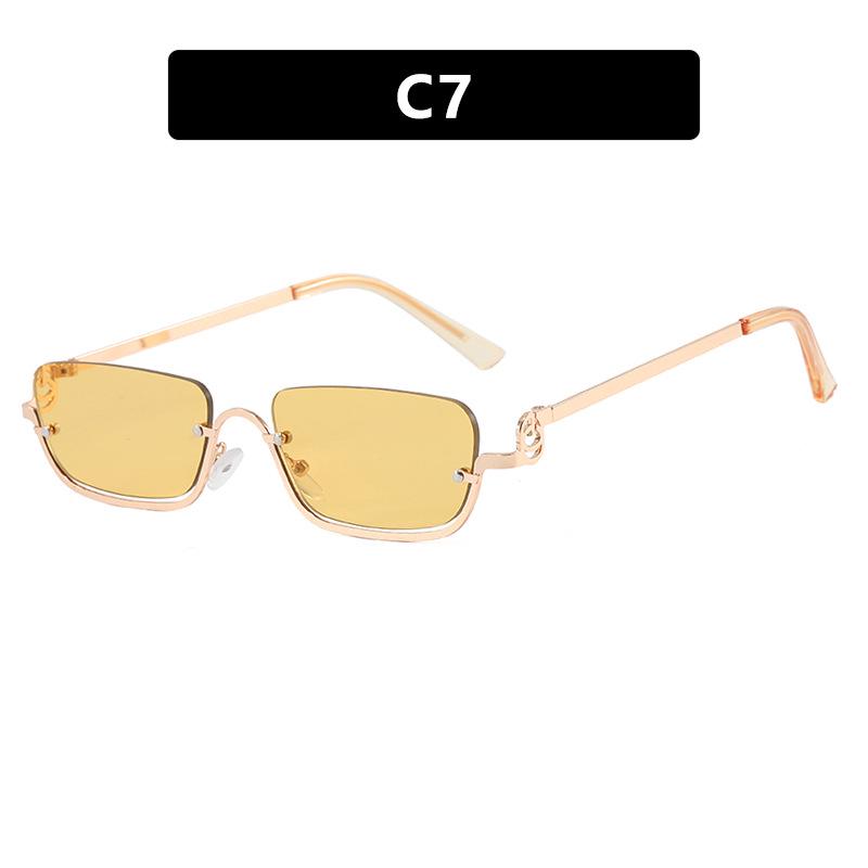 

2024 Women’s Square Metal Frame Lower Rim Sunglasses - European/American Style As Shown