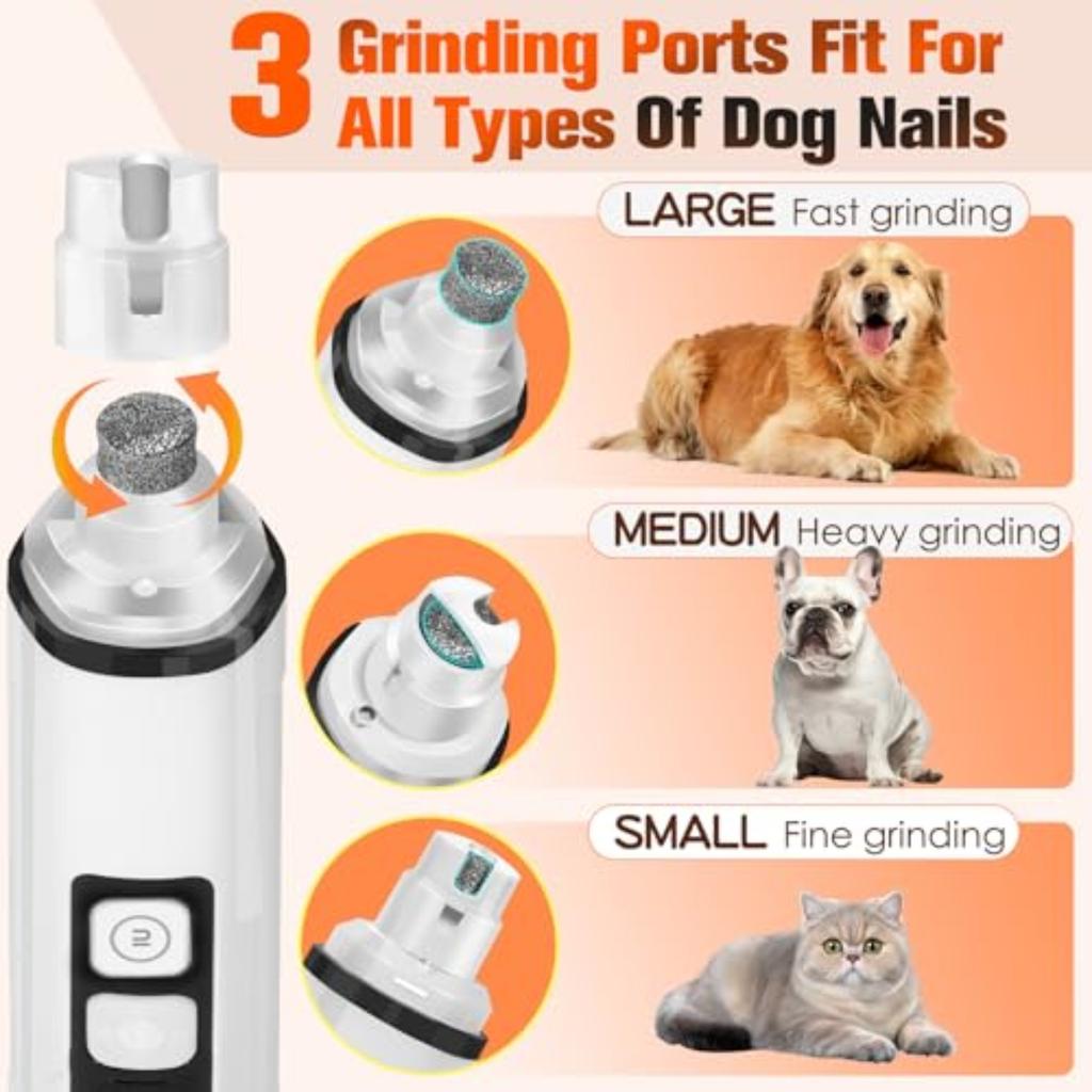 Dog Nail Trimmers Quiet Electric Pet Dog Nail Clippers Nail Clipper With Led Lights Nail Grinder High Speed Nail File Electric Clippers For Grooming S