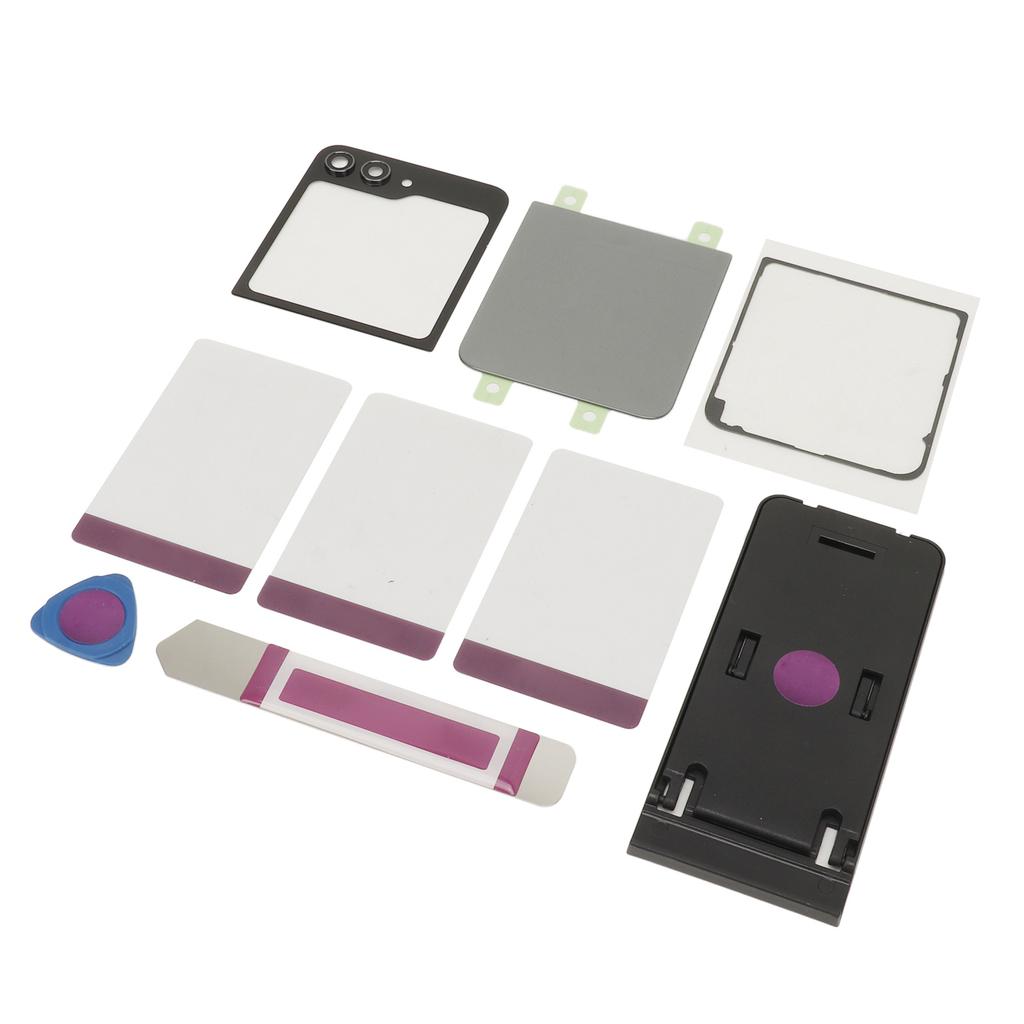 Back Glass Replacement Back Cover Glass Housing Door with Pre Installed Tape Camera Lens Tools for Galaxy Z Flip 5 Z