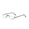 May Flower Cat Eye Reading Glasses Metal Half Frame Presbyopic Glasses Ultra-Light Small Rimless Hyperopia Spectacles Readers +2