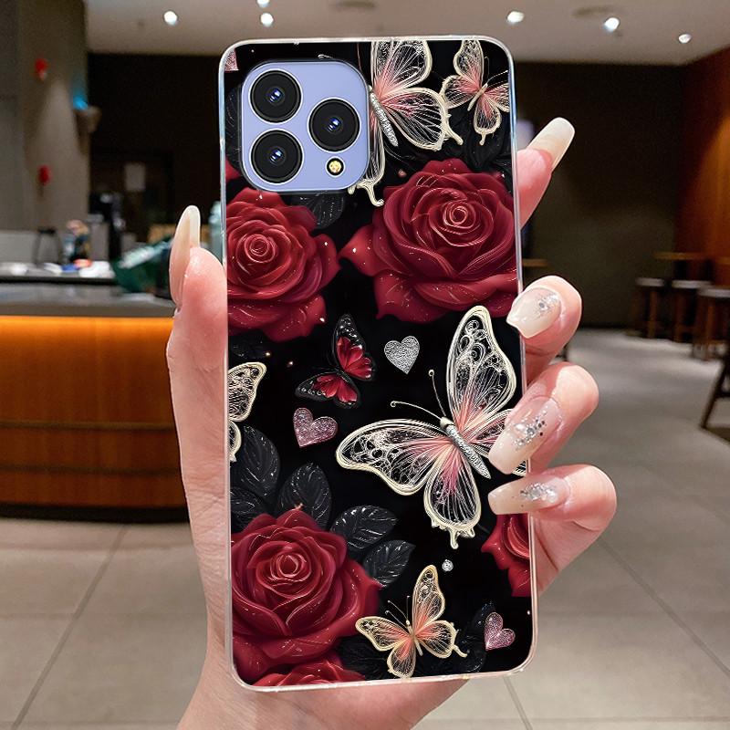 Handyhülle Für Cubot P80 Hülle Schmetterling Schleife Schutzhülle CubotP80 Schale Capa Transparent Weiches Silikon TPU Abdeckung Funda