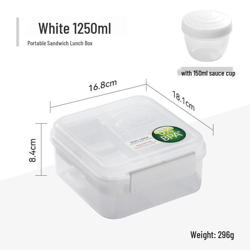 Compact Multi-Compartment Bento Lunch Box for Office and School