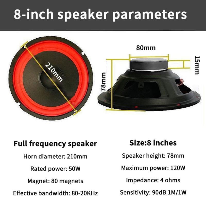 5/6/8/10 Inch Car Speakers Hifi Coaxial Subwoofer Music Full Range Frequency Car Stereo Speaker For Universal Car Home Audio