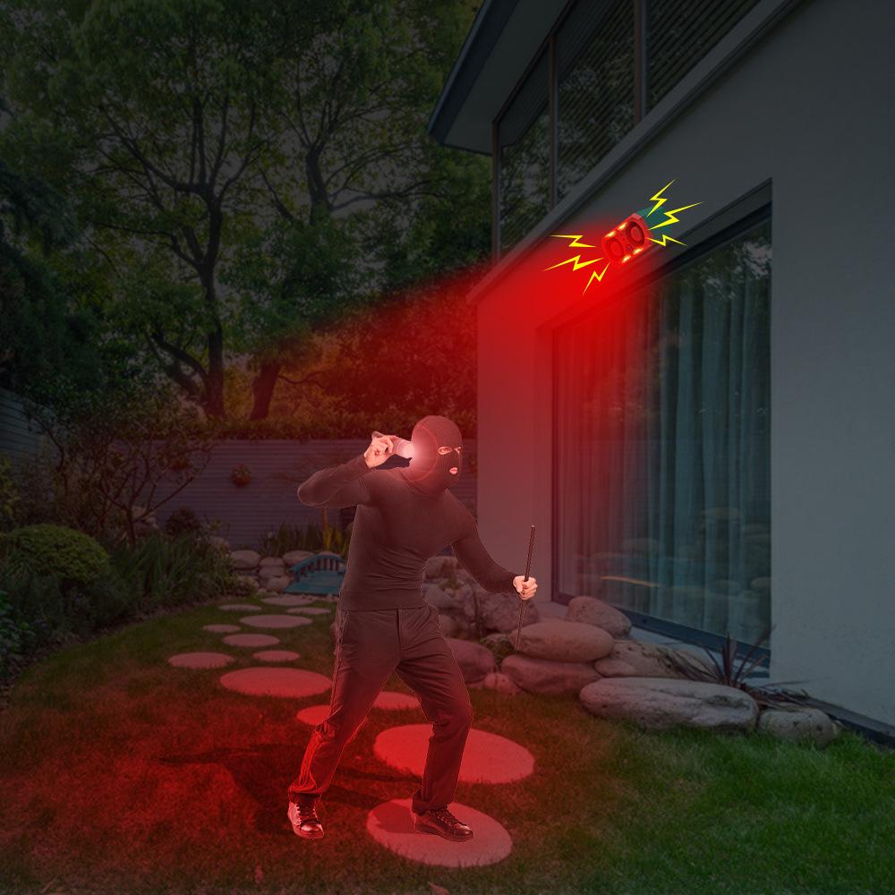 High-Power Dual Speaker Solar Animal Repeller with Infrared Sensor and Red/Blue Strobe Light