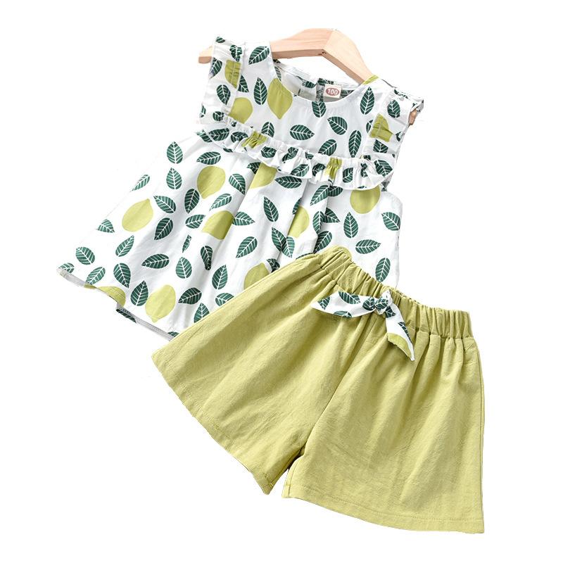 Girls Summer Fashion 2 Piece Set Cute Short Sleeve Top And Trendy Shorts Baby Kids Casual Outfit