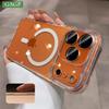 Botão de Controle de Câmera Transparente para Capa Magsafe para iPhone 17 16 Pro Max 17Promax 16Pro Capa de Carregamento Sem Fio Magnética