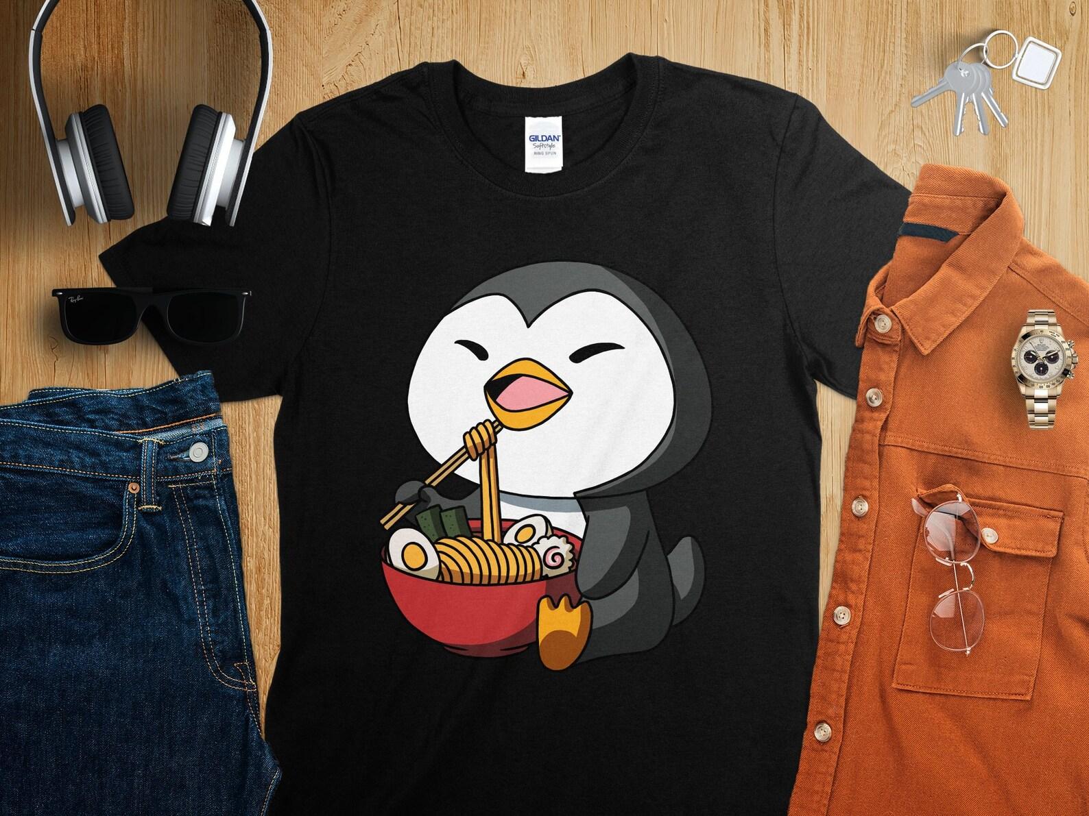 Kawaii Anime Penguin Asian Noodles Japanese Ramen Shirt, Anime Shirt, Ramen T-Shirt, Japan Art 2XL