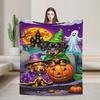 Halloween Dachshund Dog Blanket Cover Fleece Pumpkin Ghost Lightweight Thin Throw Blanket for Outdoor Travel Bedspread