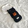 Three-dimensional cartoon hello bear for iPhone17Pro max Apple 16 mobile phone case 15 new 14 soft case