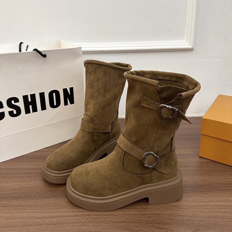 Fashion Autumn Women Ankle Boots Low Heels Slip On Shoes Fashion Square Toe Comfortable Short Botas Zapatos De Mujer