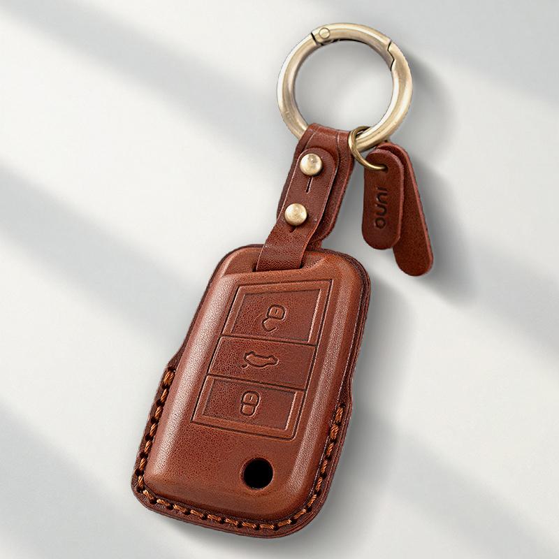 Genuine Leather Protector for Volkswagen VW Polo Golf 7 MK7 Tiguan Passat Key Case Cover Fob