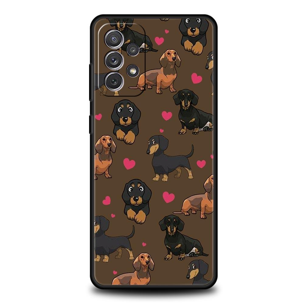 Dachshund Sausage Dog Phone Case for Samsung A17 A13 A15 A25 A35 A51 A55 A71 A21S A11 A31 A41 A23 A53 A73 5G A03S A05s Cover