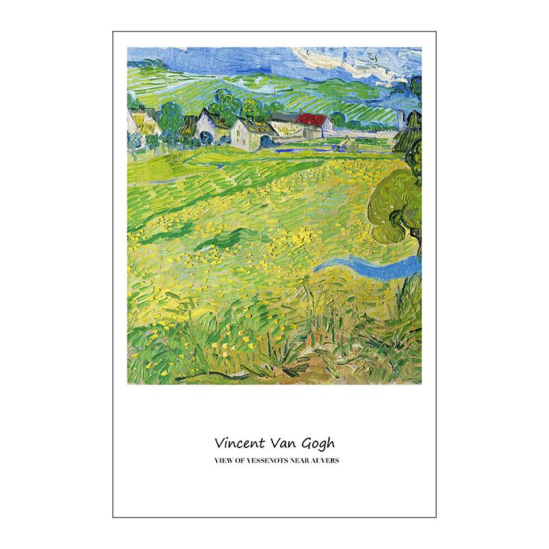 Van Gogh Canvas Painting Starry Night by the Rhone River Poster Wall Art Print Decorative Picture Modern Living Room Home Decor Unframed