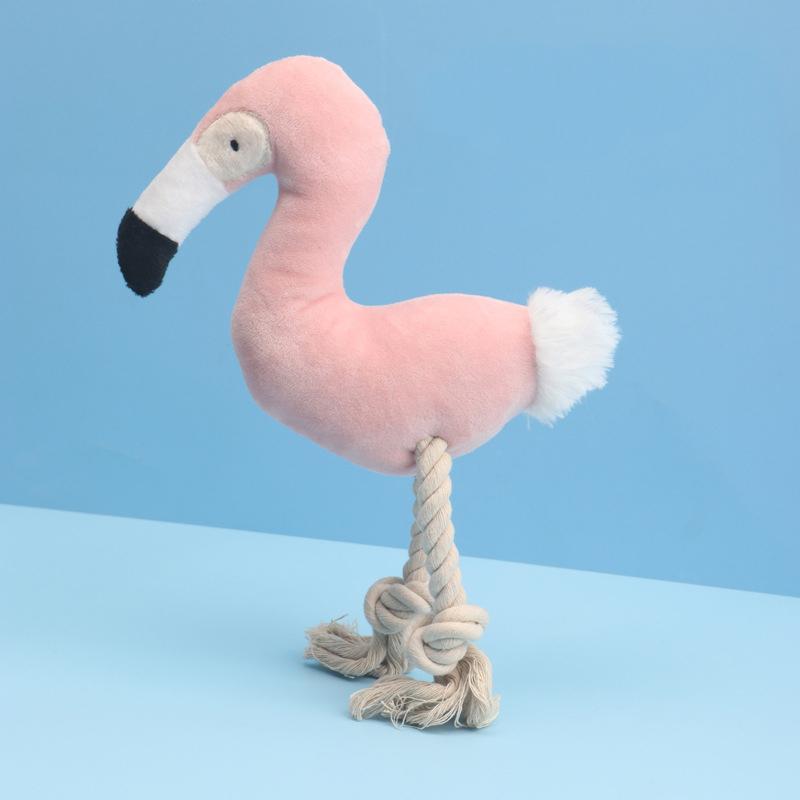 

Игрушки для пищащих собак, интерактивные, мультяшные, в форме фламинго, жевательные игрушки для собак, товары для тренировки, звуковые игрушки для щенков для маленьких и средних собак розовый