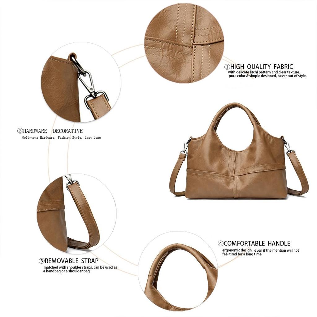 BUKESIYI Sling Shoulder Hand Bag for Women, PU Leather, Brown, JP77379, Crossbody Bag, Pochette, Handbag, Shoulder Bag, Mini Tote