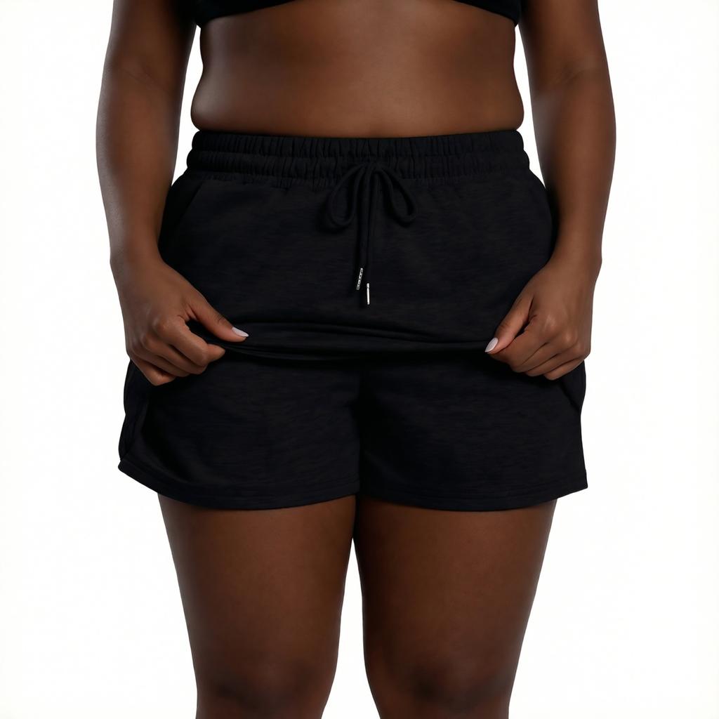 Women’s Drawstring Waist Casual Shorts Soft Fabric Relaxed Fit Elastic Waistband Lightweight Summer Lounge Shorts