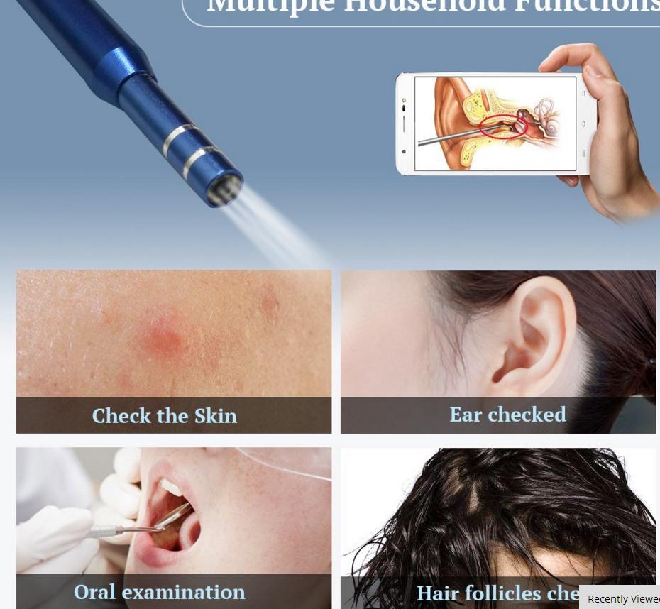 Endoskop USB do czyszczenia uszu 3 w 1, wizualne usuwanie woskowiny, narzędzie do czyszczenia uszu