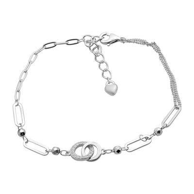 Silberarmband mit Zirkonia, Gewicht des Artikels 2,75 g (2206361)
