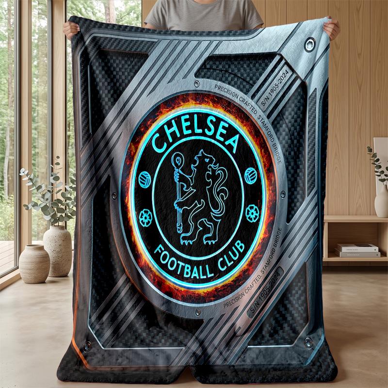 Coperta a tema Chelsea FC Morbida coperta in flanella Coperta morbida da divano Coperta accogliente per divano e letto per la decorazione della casa