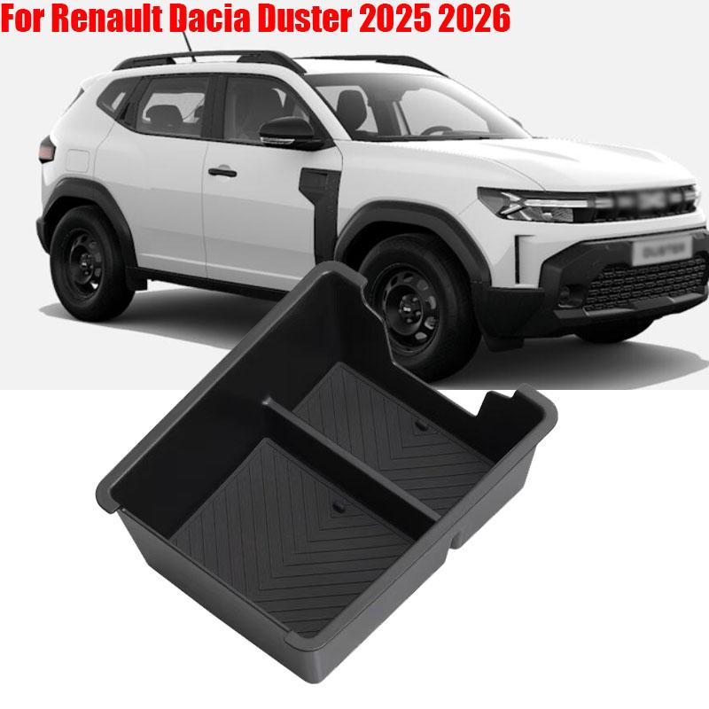 For Renault Dacia Duster 2025 2026 Car Armrest Storage Box Center Console Tray Interior Stowing Tidying Accessories