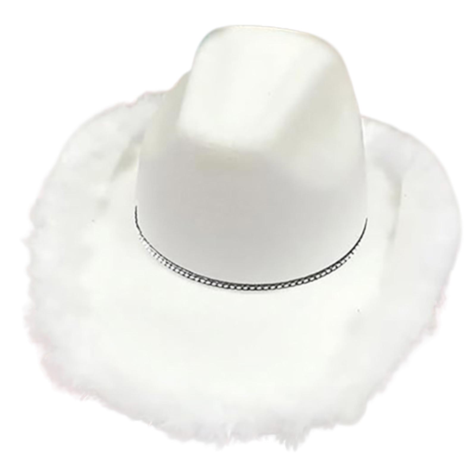 

Furry Feather Cowboy Hat Knight Hat for Bachelorette Party Knight Hat Versatile for Club Stage Bar Music Festival 1 белый