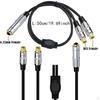 Audio Speaker Y Adapter Splitter Cable Jack to RCA Metal Shell Black