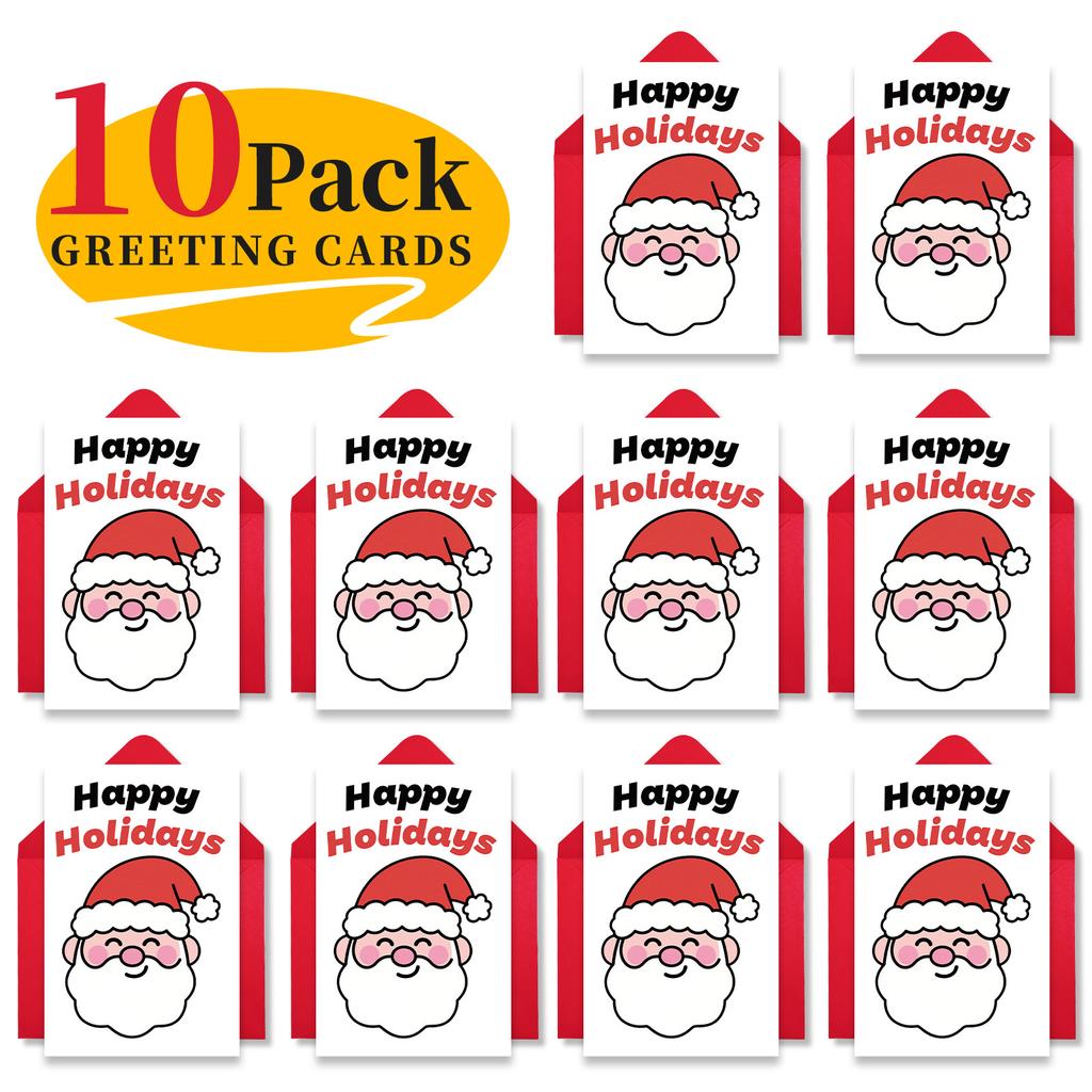 10 Cartoon Christmas Greeting Card Envelopes Set With A Variety Of Creative Christmas Greeting Cards