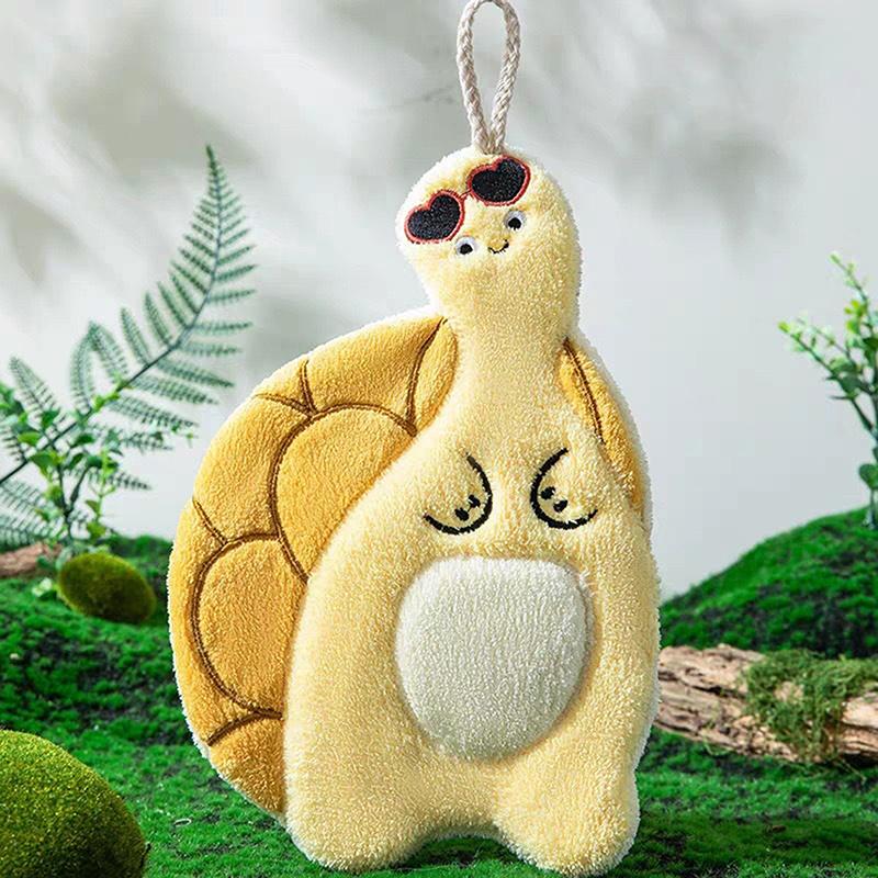 1 Pack Of Cute Turtle-shaped Hand Towels, Microfiber Fingertip Towels, Super Absorbent Towels, Suitable For Daily Household Use