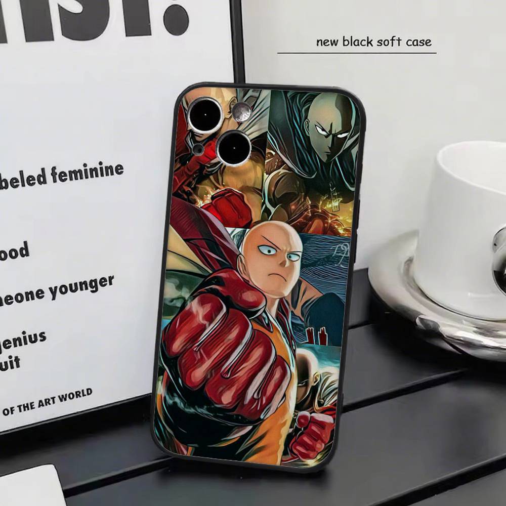 One P-Punch Man Saitama For Iphone 17 Air 16 Pro Max 15 14 13 Full Cover Anti-Shock  MagSafe Cover