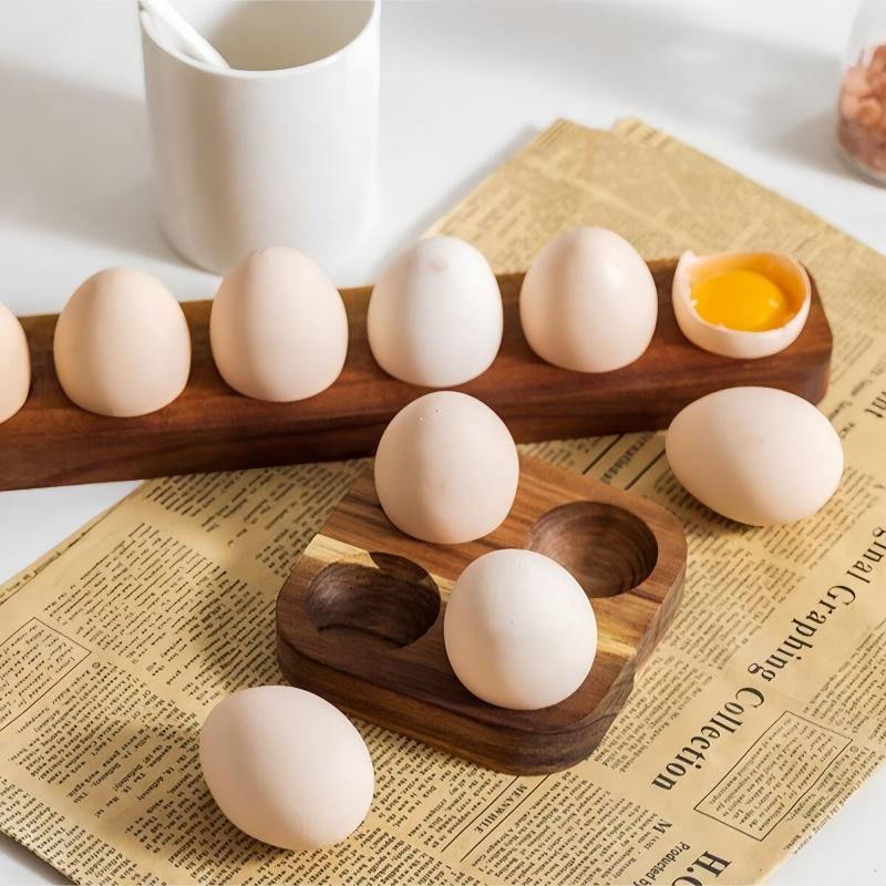 1piece Paulownia Wooden Egg Rack, Kitchen Egg Storage Rack Suitable for Restaurant, Kitchen, Home Egg Storage Rack