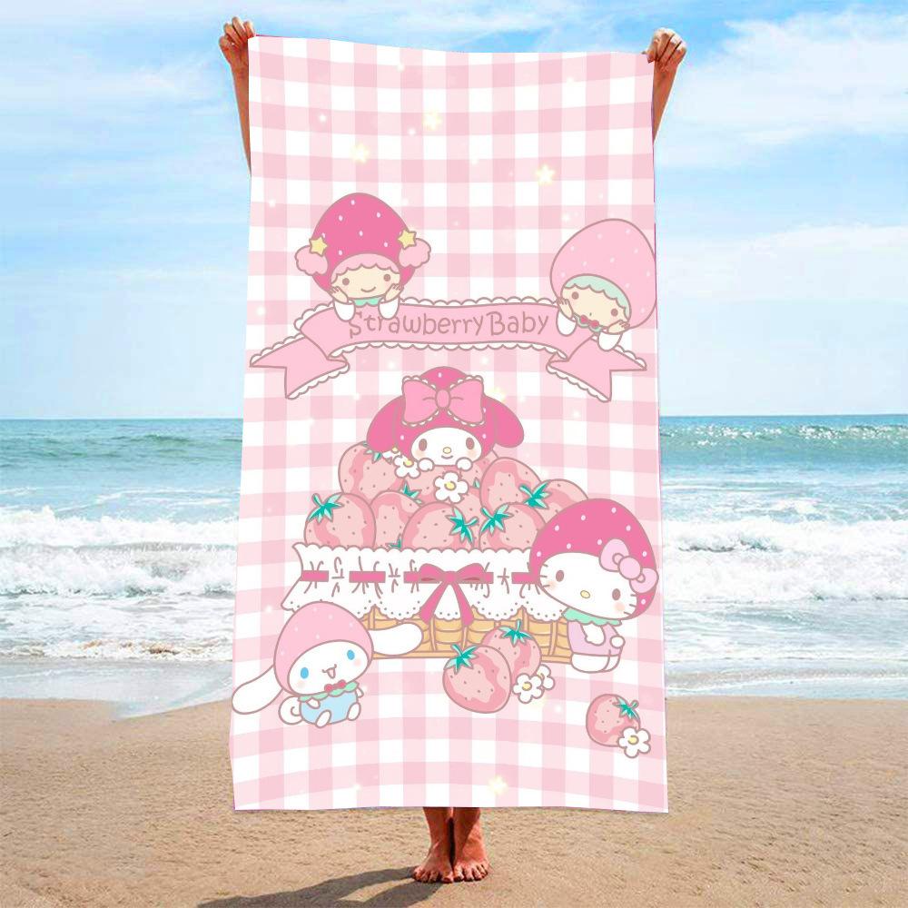 Seaside Children'S Cartoon Beach Towel Quick-Drying Microfiber Absorbent Square Bath Towel, Printable