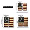 Set Of 2 Vintage American Usa Flag Curtain Suitable Living Room Bedroom Kitchen Bathroom Polyester Perfect For
