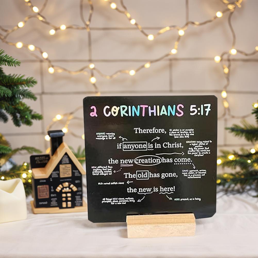52 Pieces/Set Scripture Memory Cards with Wooden Stand Daily Bible Memory Verse Cards Christian Graduation Cards Faith Gift