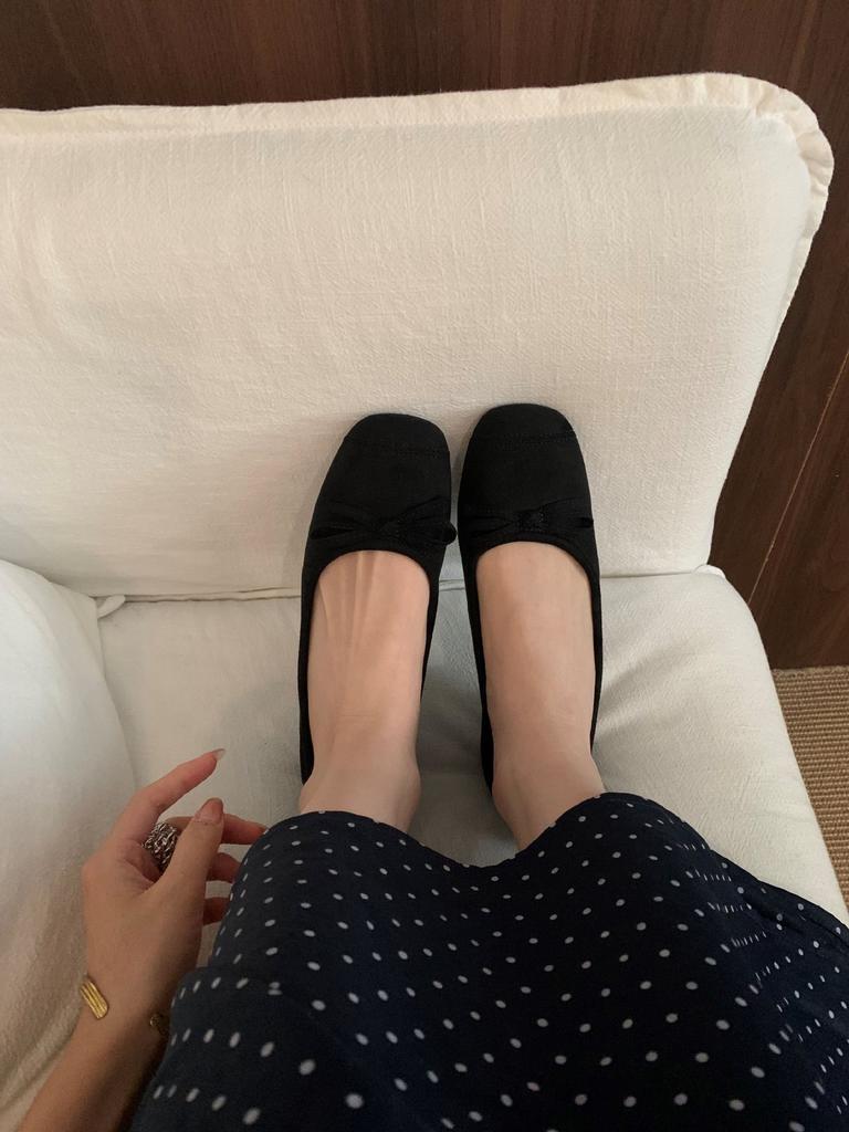 French flat-bottomed red bow grandma shoes women's 2025 hot-selling spring and autumn one-pedal gentle single shoes