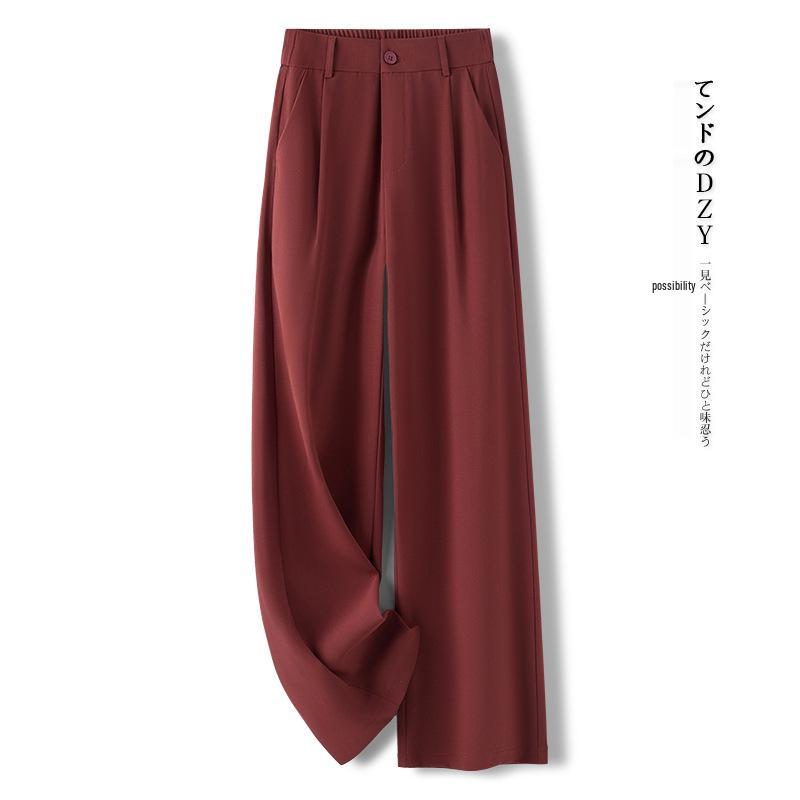 Šedé ležérní kalhoty se širokými nohavicemi pro ženy - Móda 2025, Ideální pro podzim a jaro, Kalhoty k obleku s rovnými nohavicemi a ležérním stylem