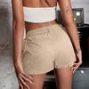 Damen Freizeit Cargo-Shorts mit elastischem Bund und Taschen, leichte, dehnbare Outdoor-Sportshorts für Sommeraktivitäten