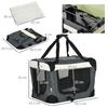 51cm Foldable Pet Carrier, with Cushion, for Mini Dogs and Cats - Grey